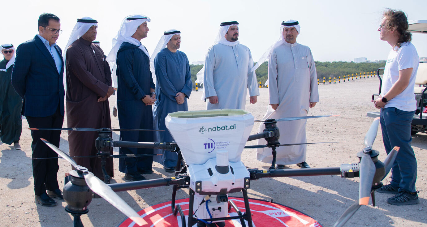 In cooperation with Nabat, Environment Agency – Abu Dhabi showcases innovative use of drones to plant mangroves in Bahrain